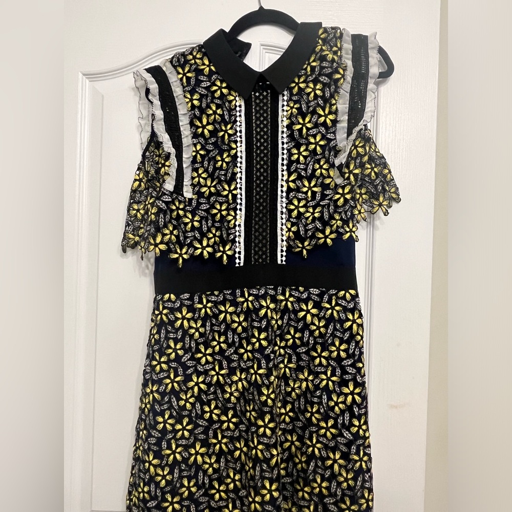 **SELF-PORTRAIT** Guipure Lace Mini Dress